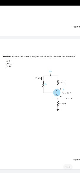 Solved Problem 5: Given the information provided in below | Chegg.com
