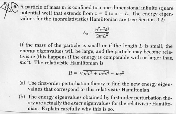 Solved A Particle Of Mass M Is Confined To A One-dimensional | Chegg.com