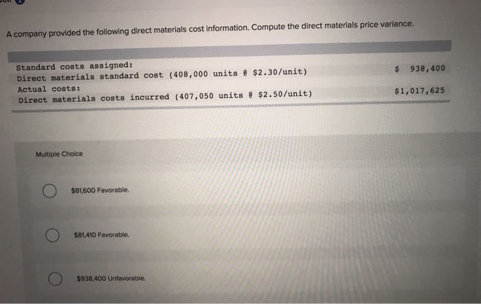 Solved A company provided the following direct materials | Chegg.com