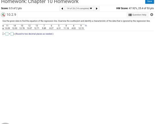 Solved Save Homework: Chapter 10 Homework Score: 0.5 of 2 | Chegg.com