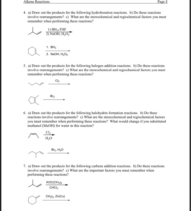 Solved Alkene Reactions Page 1 The pi bonds of alkenes and | Chegg.com