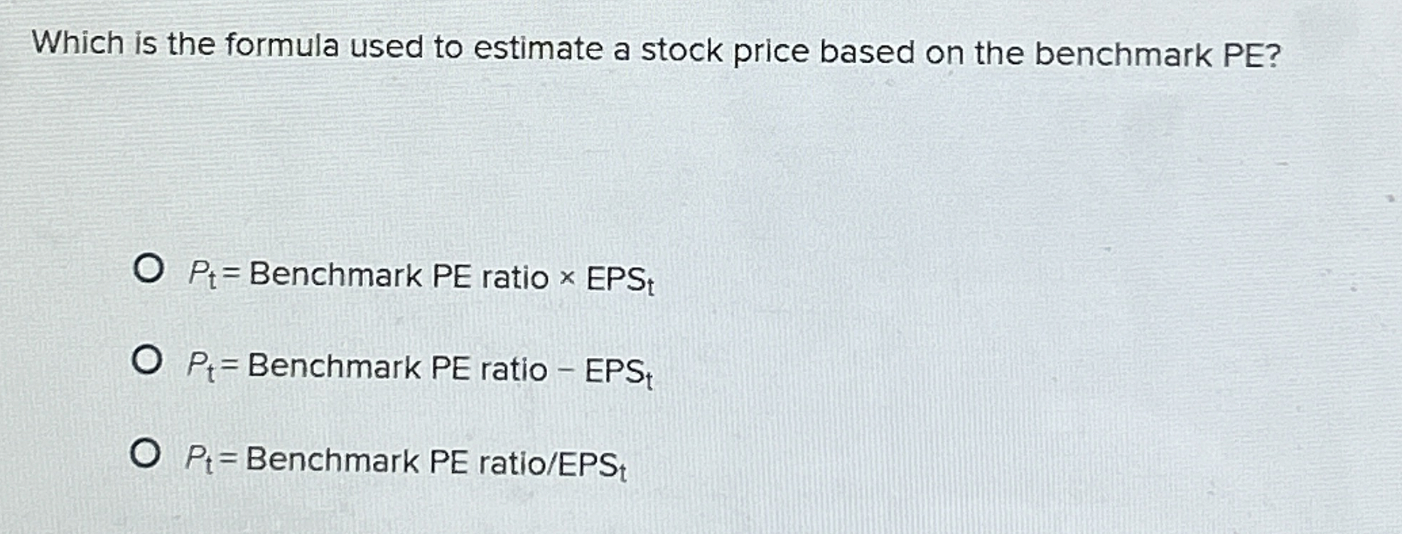 Solved Which is the formula used to estimate a stock price | Chegg.com