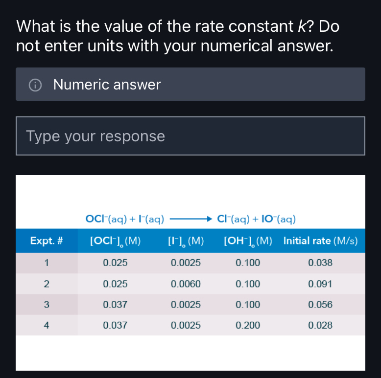 Solved What is the value of the rate constant k ? ﻿Do not | Chegg.com