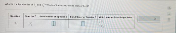 Solved What is the bond order of F, and F,7 Which of these | Chegg.com