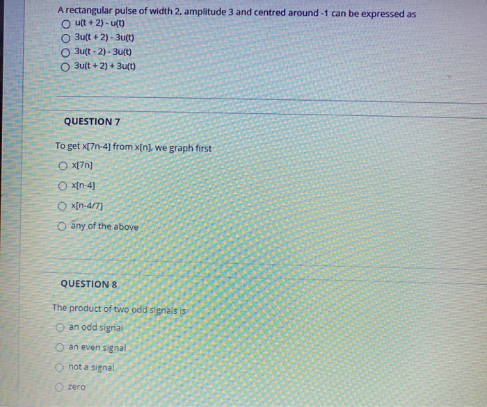 Solved A rectangular pulse of width 2, amplitude 3 and | Chegg.com