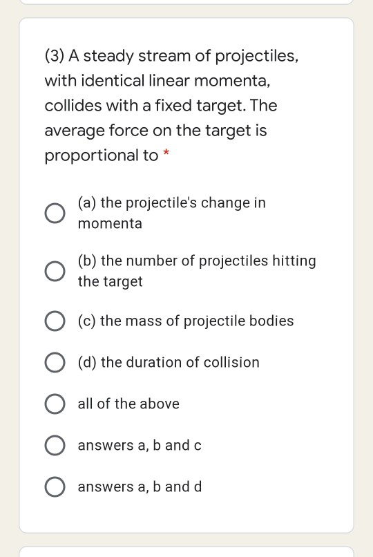 Solved (3) A Steady Stream Of Projectiles, With Identical | Chegg.com