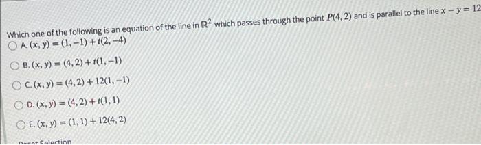 Solved Which one of the following is an equation of the line | Chegg.com