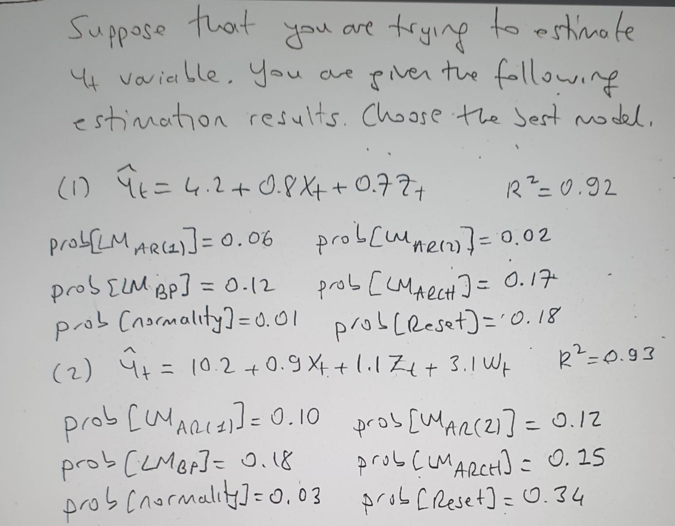 Solved Suppose That You Are Trying To Estimate It Variable. | Chegg.com