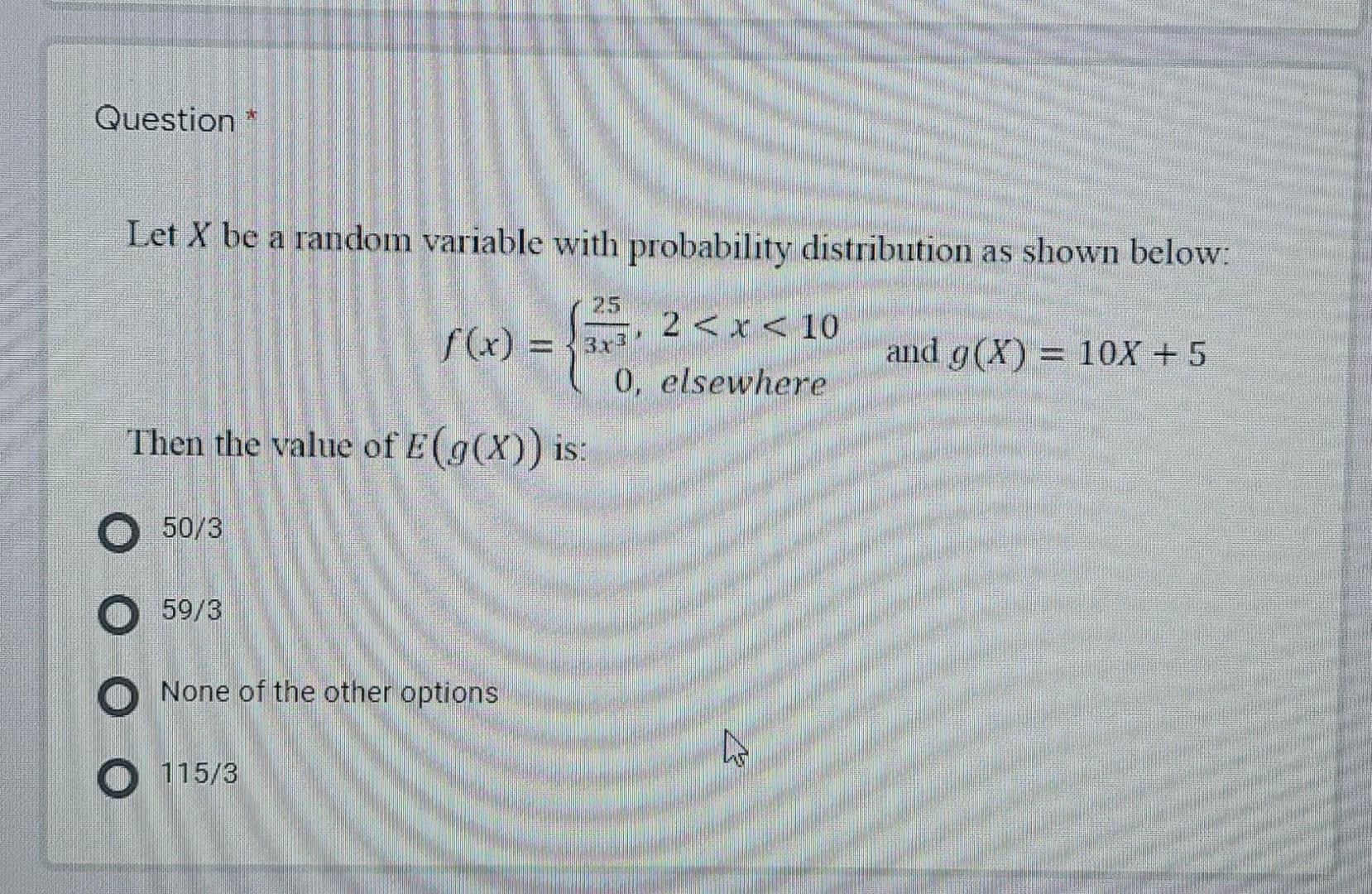 Solved Question * Let X be a random variable with | Chegg.com