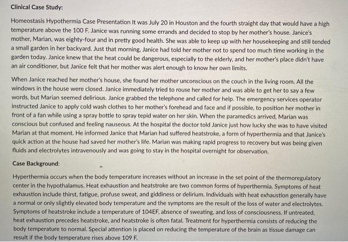 Solved Read the following case study and answer the | Chegg.com
