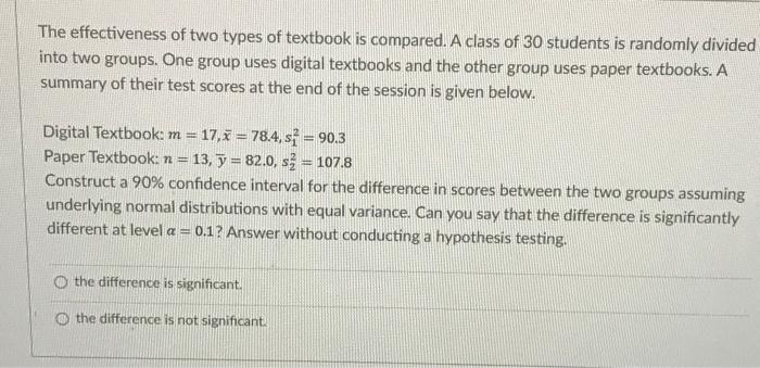 solved-the-effectiveness-of-two-types-of-textbook-is-chegg