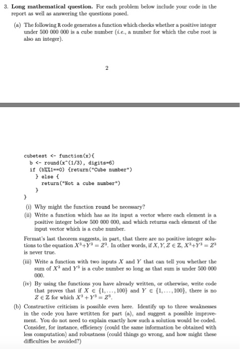 Show Me A Long Math Problem Solved 3. Long mathematical question. For each problem below | Chegg.com