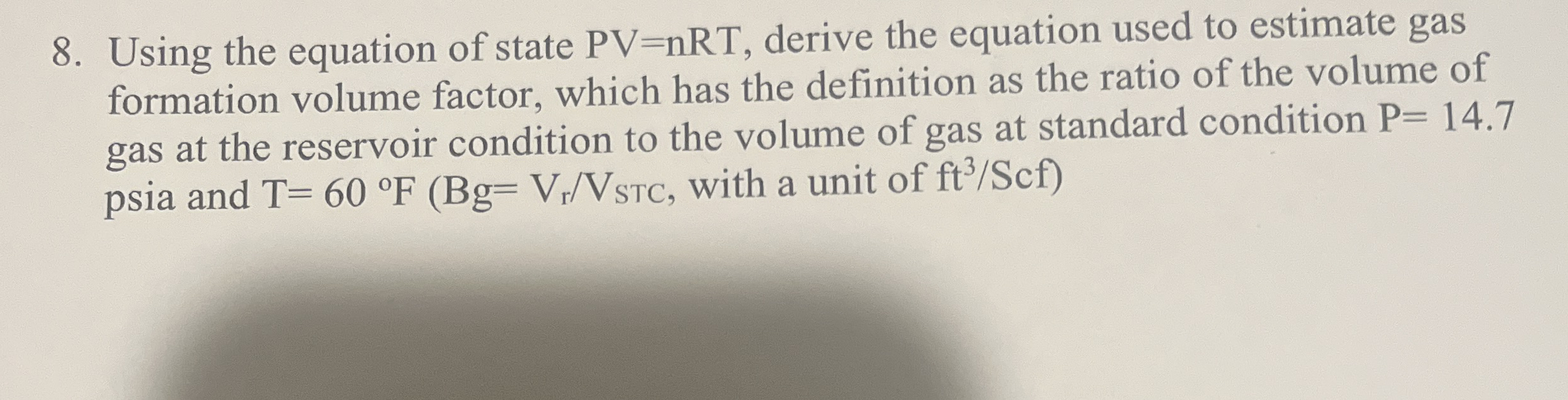 Solved Using the equation of state PV=nRT, ﻿derive the | Chegg.com