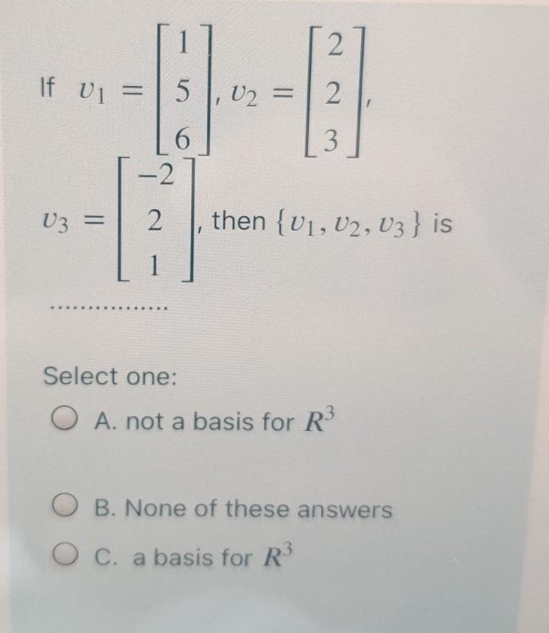 Solved 1 2 If U 5 5 U2 2 6 3 2 2 Then V1 U2 U3 Chegg Com