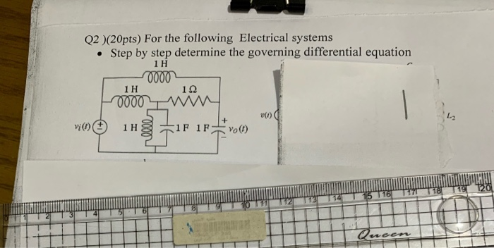 Solved Q2 )(20pts) For The Following Electrical Systems • | Chegg.com