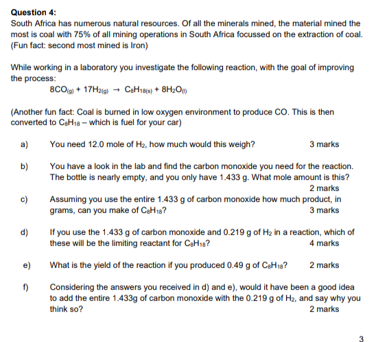 Solved Question 4: South Africa has numerous natural | Chegg.com