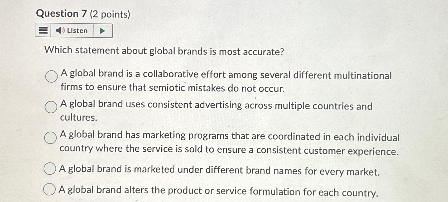 Solved Question 7 (2 ﻿points)Which statement about global | Chegg.com