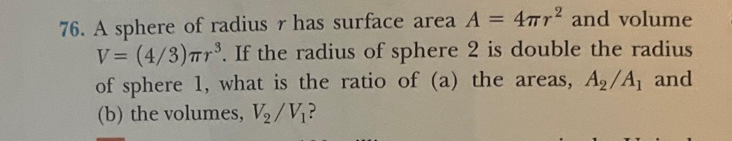 volume of sphere of radius r 2 is equal to