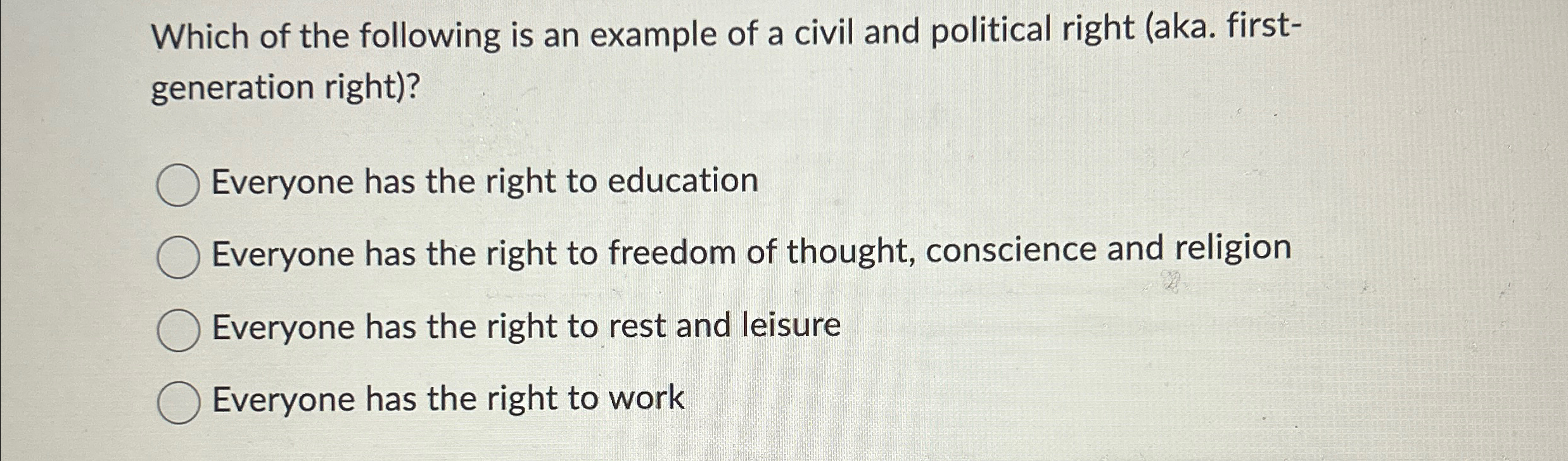 Solved Which of the following is an example of a civil and | Chegg.com
