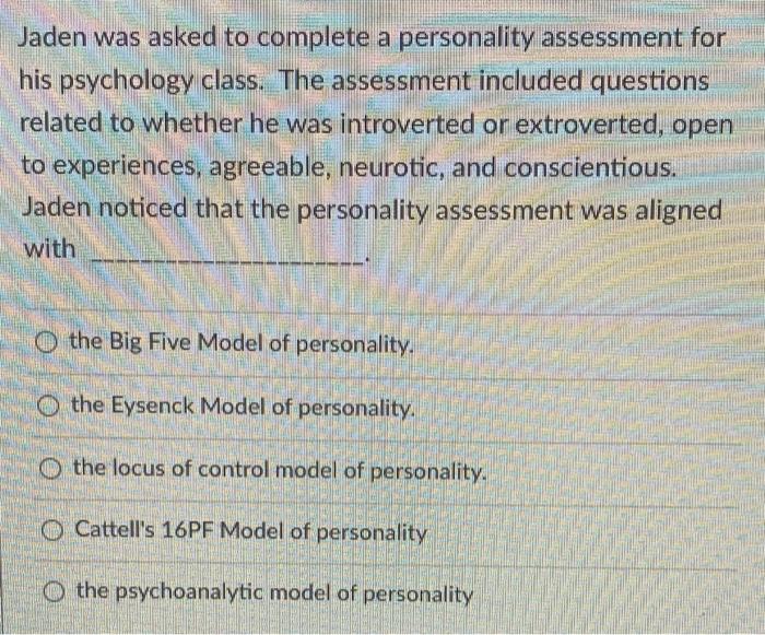 psychology related questions