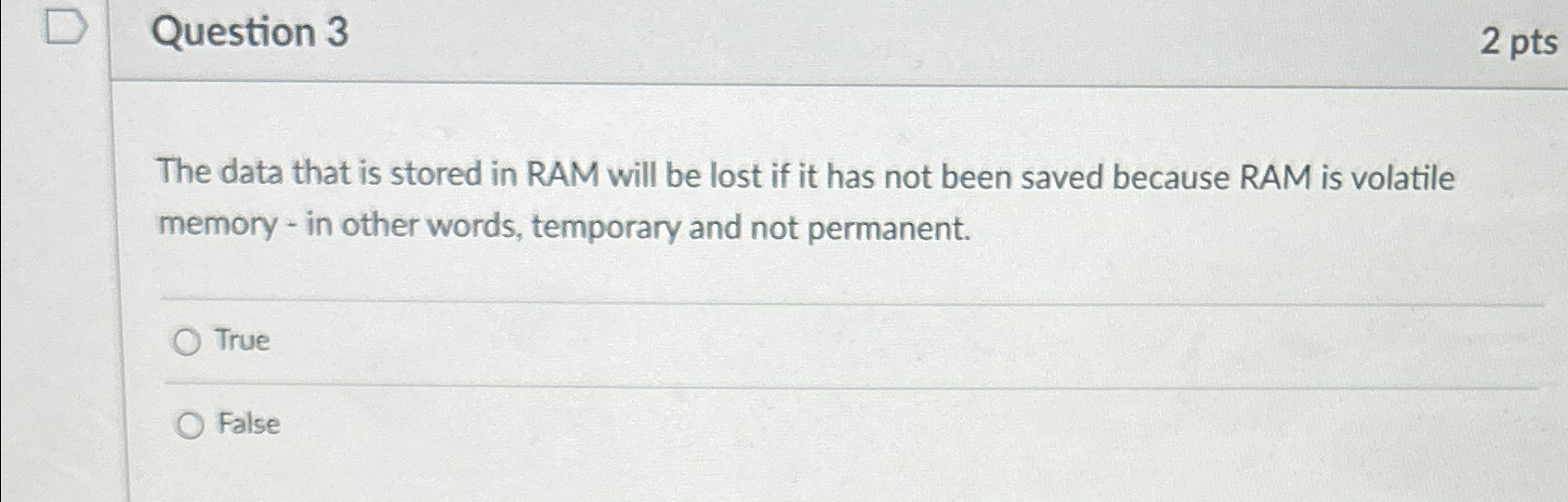 Solved Question 32 ﻿ptsThe data that is stored in RAM will