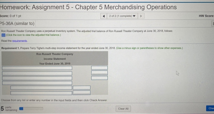 Solved Homework: Assignment 5 - Chapter 5 Merchandising | Chegg.com