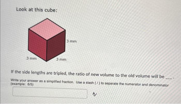 Solved Look at this cube: If the side lengths are doubled, | Chegg.com