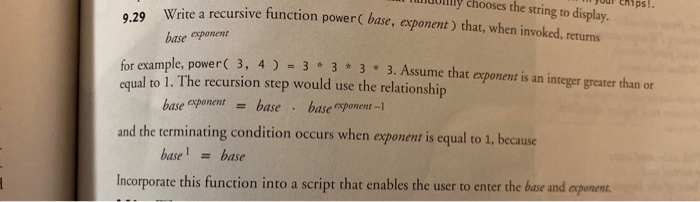 Solved chooses the string to display. Write a recursive | Chegg.com