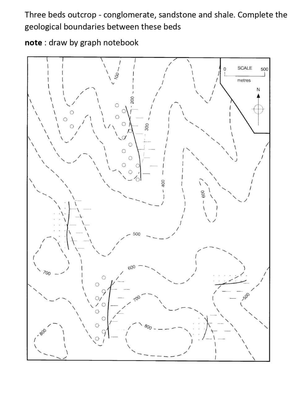 Solved Three beds outcrop - conglomerate, sandstone and | Chegg.com