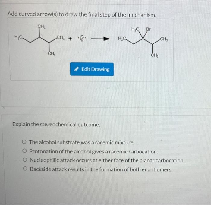 Solved M Add curved arrow to draw step 1 of the mechanism | Chegg.com