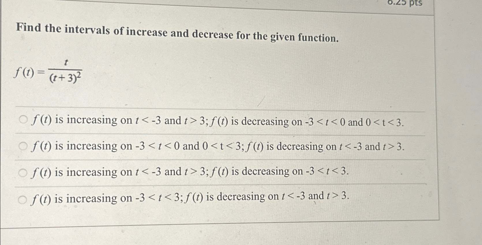 Solved Find the intervals of increase and decrease for the | Chegg.com