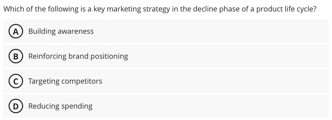 Solved Which of the following is a key marketing strategy in | Chegg.com