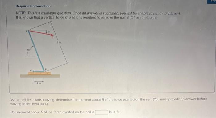 Solved Required information NOTE: This is a multi-part