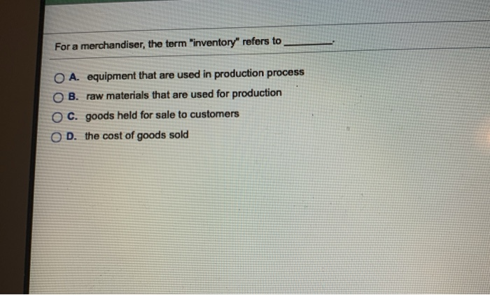 solved-for-a-merchandiser-the-term-inventory-refers-to-a-chegg