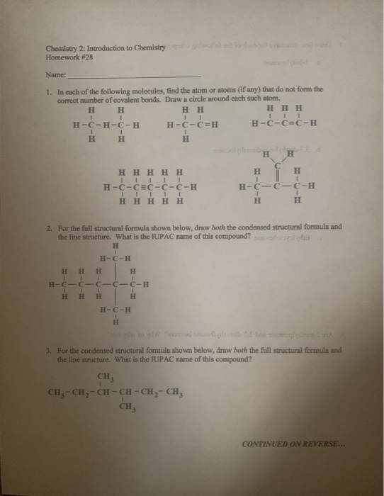 Solved Chemistry 2: Introduction to Chemistry Homework #28 | Chegg.com