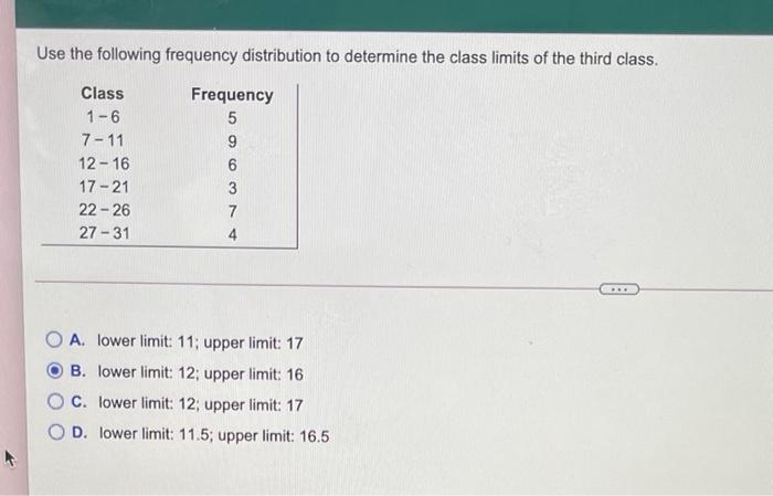 WHAT IS CLASS LIMITS IN FREQUENCY DISTRIBUTION visual data 8