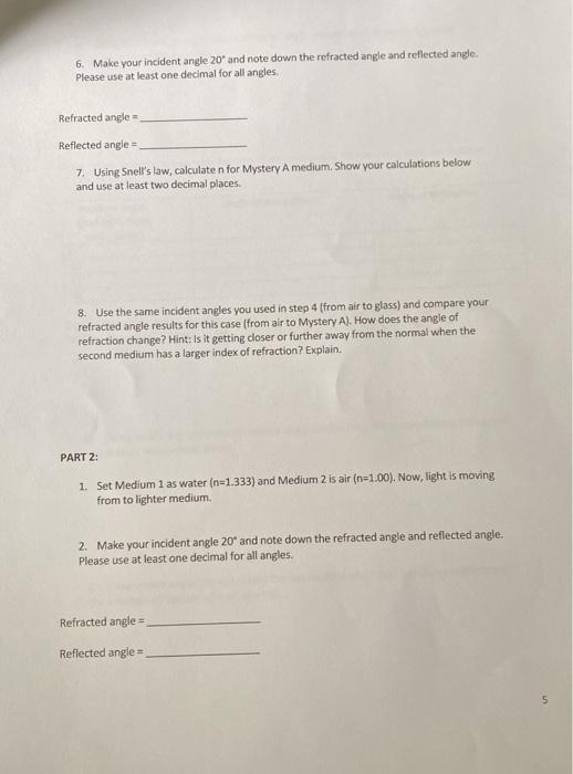 Solved Refraction and Reflection: Phet Lab Introduction: As | Chegg.com