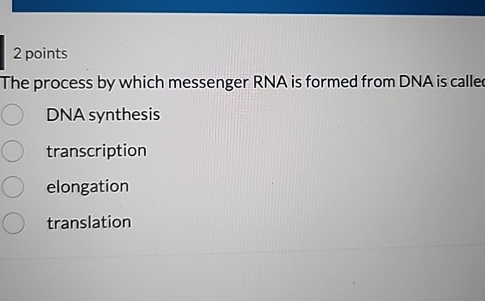 synthesis of messenger rna from dna is called