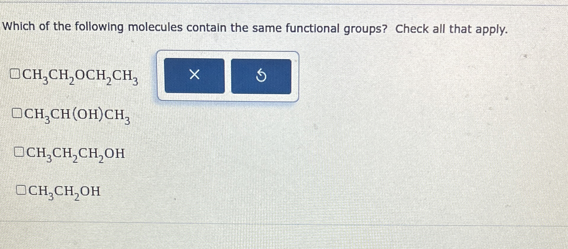 Solved Which of the following molecules contain the same | Chegg.com