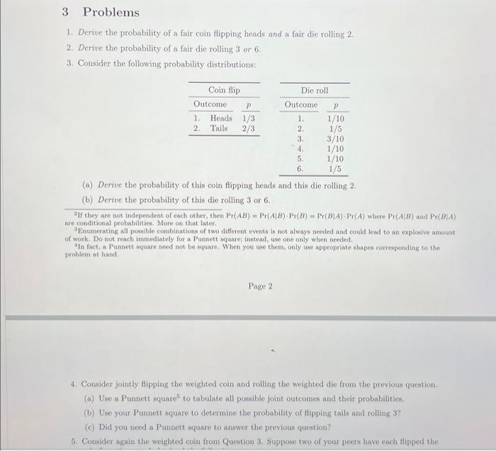 Solved 3 Problems 1. Derite the probability of a fair coin | Chegg.com
