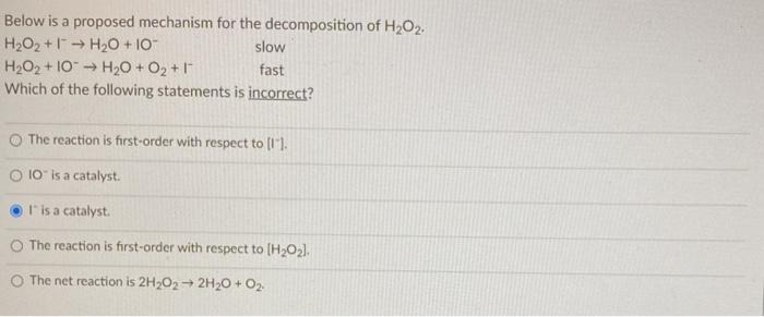 Solved Below is a proposed mechanism for the decomposition | Chegg.com