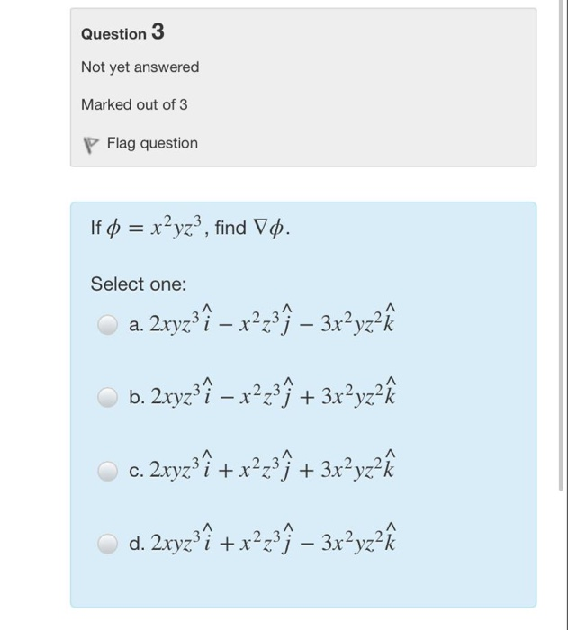 Solved Question 3 Not Yet Answered Marked Out Of 3 P Flag Chegg Com