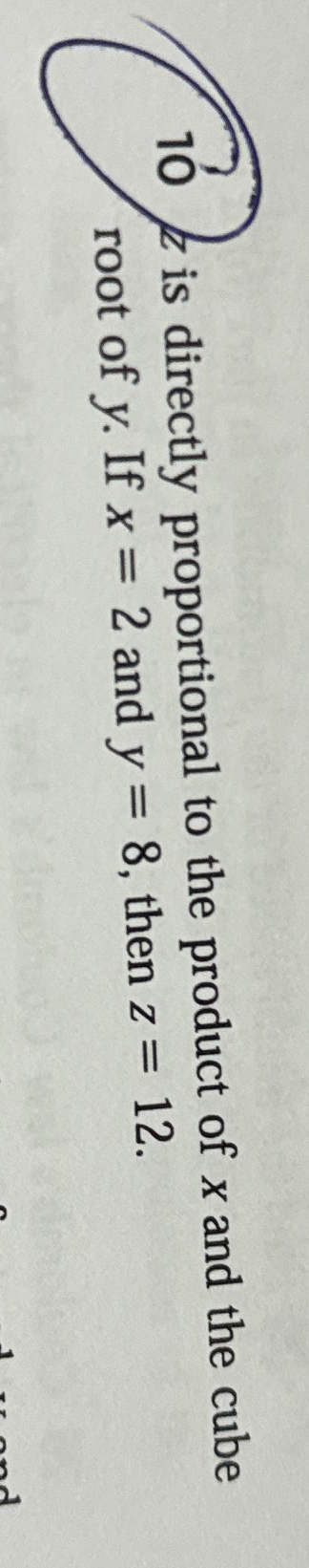 y is directly proportional to cube root of x