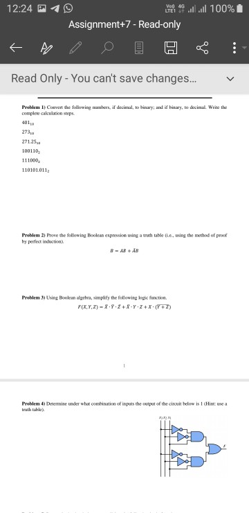 Solved 12:24 LES 11. 100% Assignment+7 - Read-only Read Only | Chegg.com