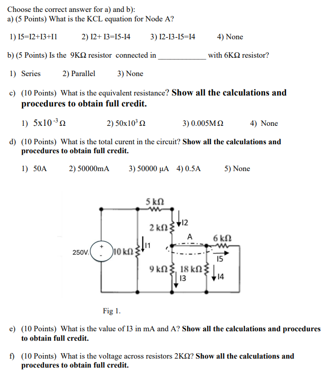 Solved Problem 1: For the circuit shows in Fig 1Choose the | Chegg.com