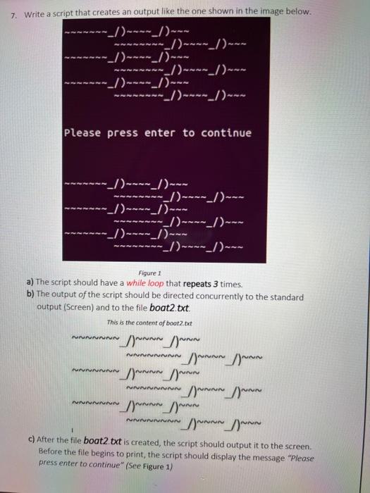 Solved 7. Write a script that creates an output like the one | Chegg.com