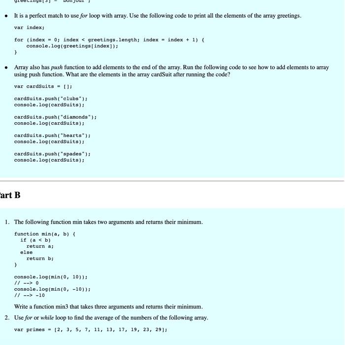Solved Exercise 6 - JavaScript 2 Part A 1. Flow Control | Chegg.com