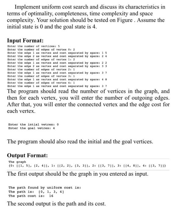 Solved solve using python , and using uniform cost search | Chegg.com