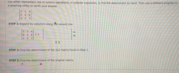 Solved Use either elementary row or column operations or Chegg