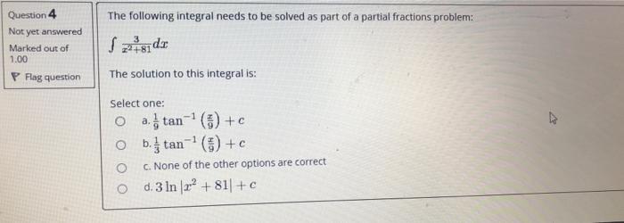 Solved The following integral needs to be solved as part of | Chegg.com